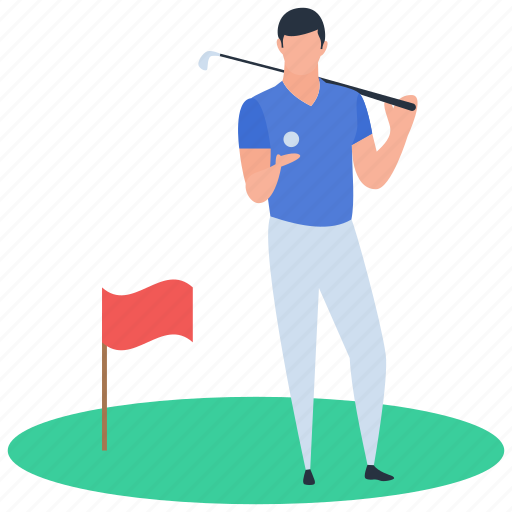Golf, golf player, nine holes, outdoor game, sport illustration - Download on Iconfinder