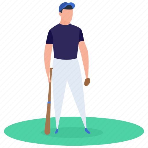 Athlete, baseball player, outdoor game, player, sport illustration - Download on Iconfinder
