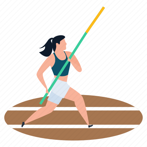 Athlete, gymnastic, olympic game, pole vault, sportswoman, olympics illustration - Download on Iconfinder