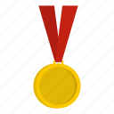 achievement, award, gold, medal, metal, ribbon, sport