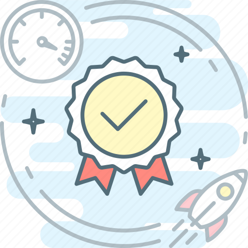 Badge, fast, max, optimization, quality icon - Download on Iconfinder