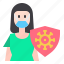 female, medical, mask, protection, virus, coronavirus 