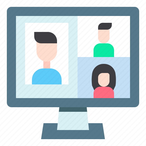Video, conference, meeting, screen, computer, quarantine icon - Download on Iconfinder