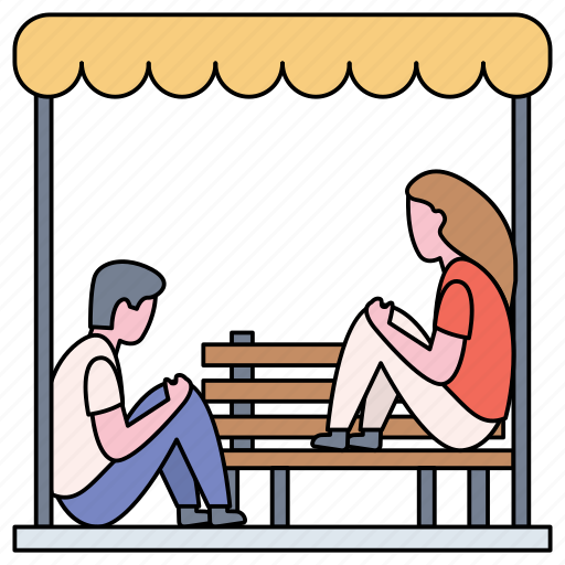 Man, woman, over bench, worried, social issues, problems, stressed icon - Download on Iconfinder