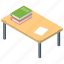 book table, desk, library table, study desk, study place 