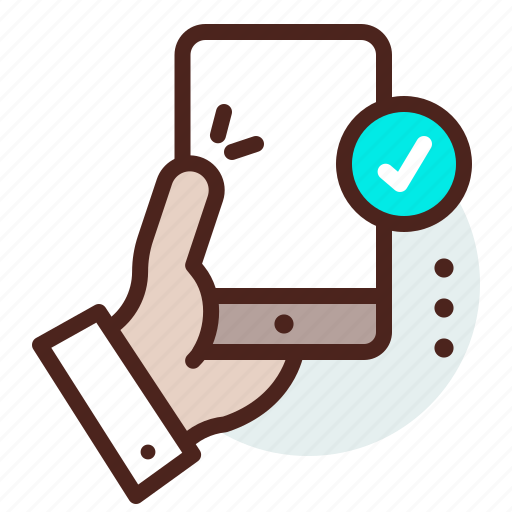 Checkmark, hand, phone, touch icon - Download on Iconfinder
