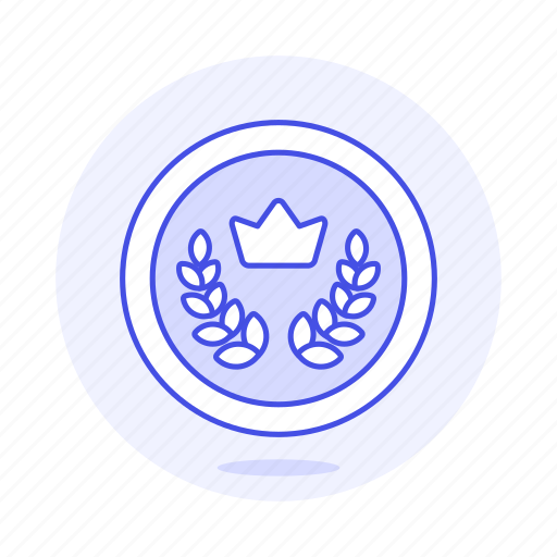 Badge, coin, crown, gold, laurel, media, premium icon - Download on Iconfinder