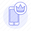 circle, crown, media, phone, premium, social, vip