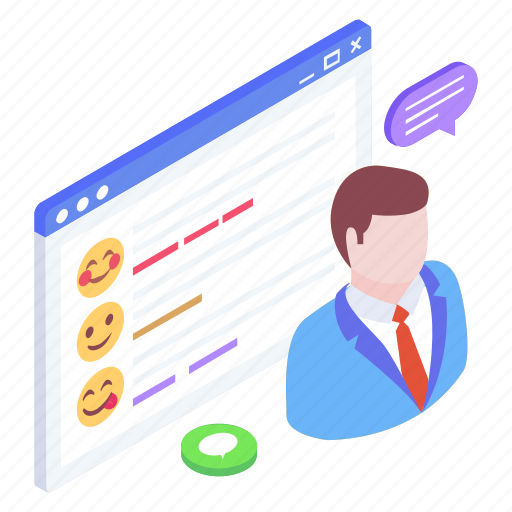 Media feedback, emoji reactions, emoji feedback, online feedback, user feedback illustration - Download on Iconfinder