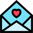 favorite, heart, love, email, message
