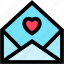 favorite, heart, love, email, message 