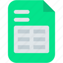 sheet, notes, google, paper, document, interface