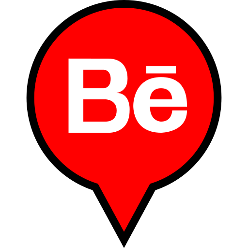 Behance, pin, navigation, pointer icon - Free download