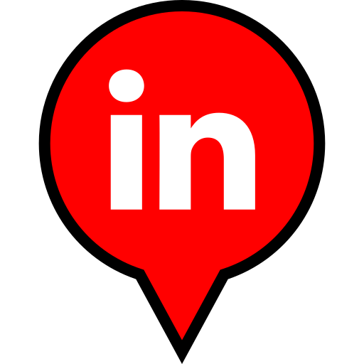 Linkedin, pin, location, pointer icon - Free download