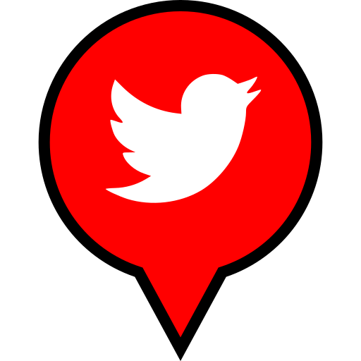 Twitter, pin, navigation, location icon - Free download
