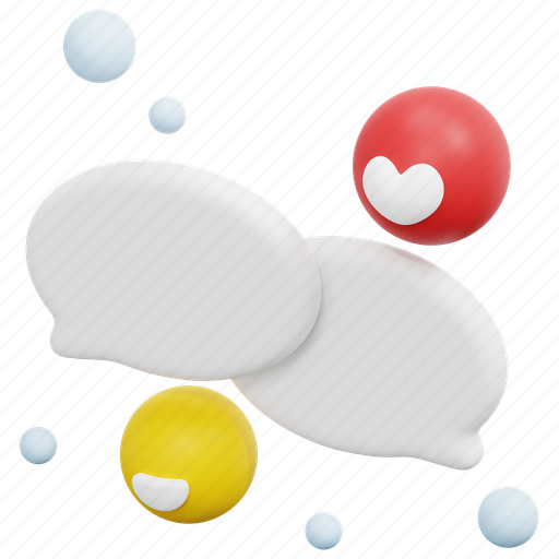 Speech, bubble, communication, social, media, network, 3d 3D illustration - Download on Iconfinder