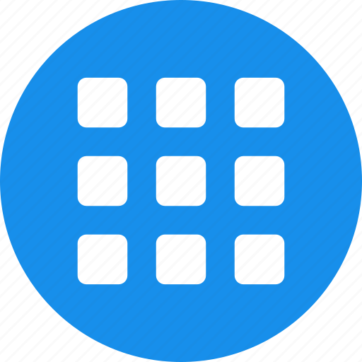 Blue, circle, collection, gallery, inventory, menu icon - Download on Iconfinder