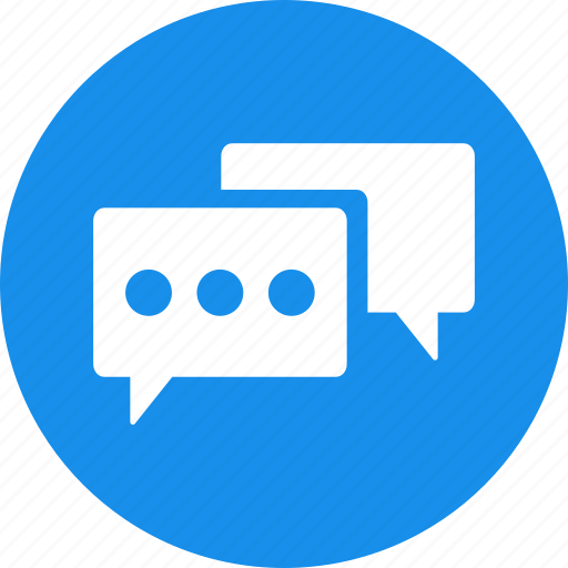 Advice, blue, chat, circle, communication, conversation icon - Download on Iconfinder