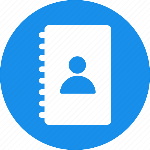 Address, addressbook, blue, book, circle, contacts, directory icon - Download on Iconfinder