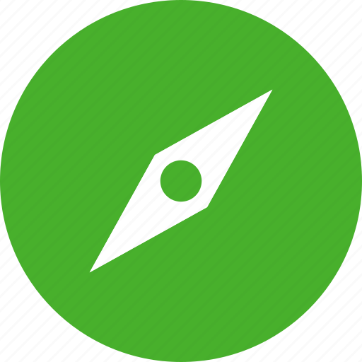 Circle, compass, destination, direction, discover, green icon - Download on Iconfinder