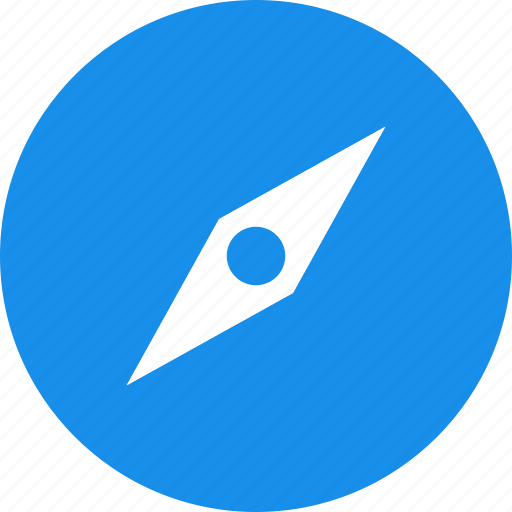 Blue, circle, compass, destination, direction, discover icon - Download on Iconfinder