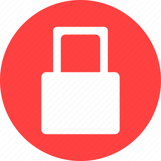 Lock, locked, password, privacy, protected, red icon - Download on Iconfinder