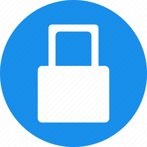 Blue, lock, locked, password, privacy, protected icon - Download on Iconfinder