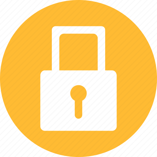 Lock, locked, password, privacy, protected, yellow icon - Download on Iconfinder