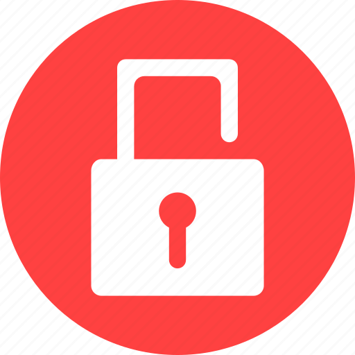 Lock, locked, password, privacy, protected, red, unlock icon - Download on Iconfinder