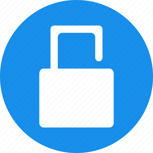 Blue, lock, locked, password, privacy, protected, unlock icon - Download on Iconfinder