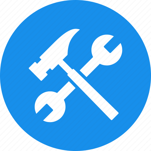 Blue, build, diy, hammer, project, repair, settings icon - Download on Iconfinder