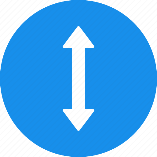 Arrow, blue, direction, distance, down, height, move icon - Download on Iconfinder