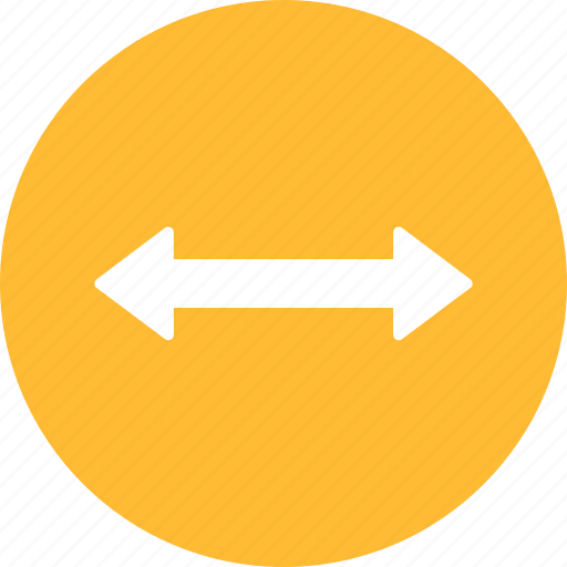 Arrow, direction, distance, left, move, right, yellow icon - Download on Iconfinder