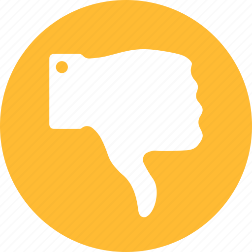 Disapprove, dislike, down, hand, hate, thumbs, yellow icon - Download on Iconfinder