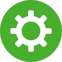 circle, config, configuration, gear, green, preferences, setting