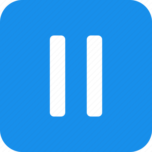 Square, blue, media, pause, player icon - Download on Iconfinder