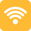 square, internet, network, signal, wifi, yellow