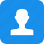 square, account, avatar, blue, male, profile, user 