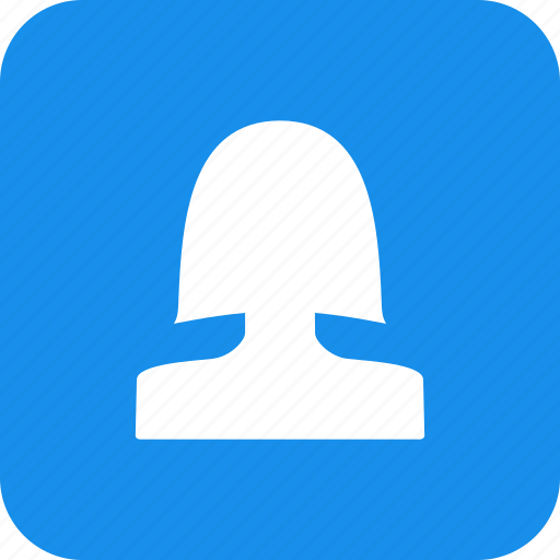 Square, account, avatar, blue, female, profile, user icon - Download on Iconfinder