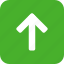 square, arrow, climb, direction, green, north 