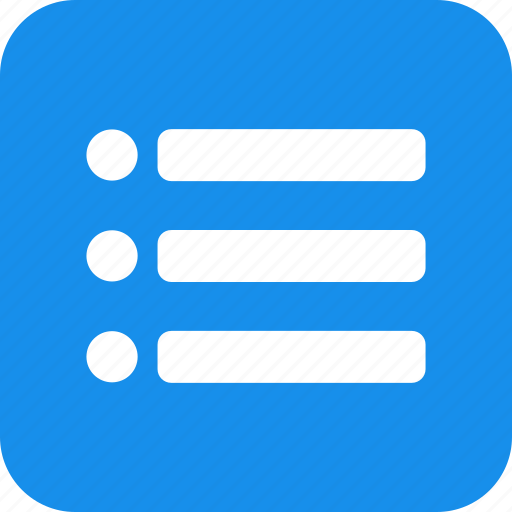 Square, blue, checklist, feed, list, playlist, tasks icon - Download on Iconfinder