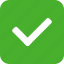 square, approved, check, checkbox, confirm, green 