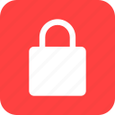 square, lock, privacy, red, safe, secure, security