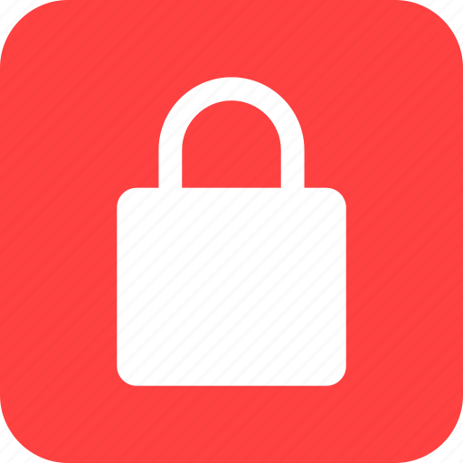 Square, lock, privacy, red, safe, secure, security icon - Download on Iconfinder