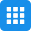 square, blue, collection, gallery, inventory, menu 