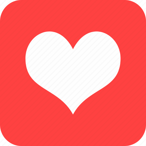 Square, dating, favorite, heart, like, love, red icon - Download on Iconfinder