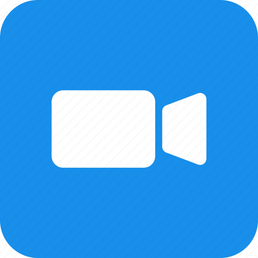 Square, blue, circle, movie, video, video camera icon - Download on Iconfinder