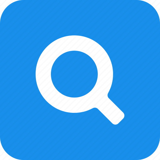 Square, blue, find, glass, magnifying, search icon - Download on Iconfinder
