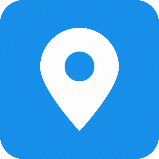 Square, address, blue, circle, location, map, marker icon - Download on Iconfinder