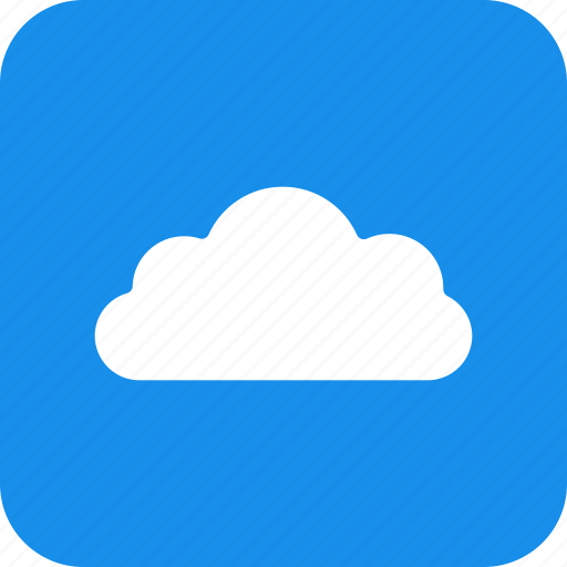 Square, blue, cloud, computing, hosting, services icon - Download on Iconfinder